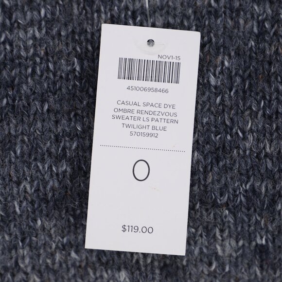 NWT CHICO'S Space-Dyed Ombre Rendezvous Zip-Up Sweater Twilight Blue Size 0/S - Picture 9 of 10